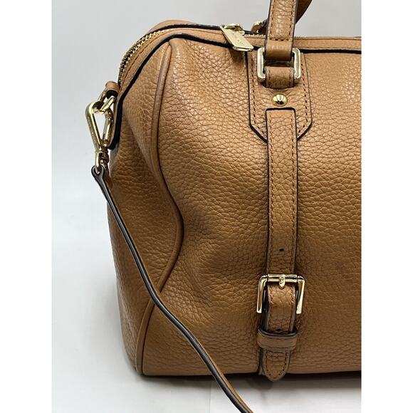 Michael Kors Authenticated Bristol Acorn Brown Leather Medium Satchel Gold Tone - Picture 3 of 16